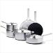 ̲OXO Mira Tri-ply Stainless Steel, 10 Piece Cookware Pots and Pans Set including Ceramic Nonstick Frying Pan, Induction, Multi Clad, Di¹͢