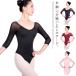  балет Leotard взрослый Sara kalachu-ru сеть гонки V шея 5 минут рукав 7 минут длина рукав короткий рукав Junior для взрослых балет Leotard накладка имеется весна лето me