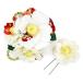 髪飾り ２点セット kk-360 日本製 椿 白 ホワイト かんざし 花かんざし 花飾り ヘアピン ヘアアクセサリー 和装ヘア 振袖 成人式通販 着物　振袖　格安レンタル