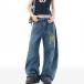  Denim брюки низ casual брюки для мужчин и женщин мужской синий blue . модный 