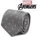 ネクタイ シルク Avengers Gray Mens Tie　アベンジャーズ ロゴ グレー マーベル MV-AVNGR-GRY-TR