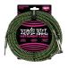  гитара защита 3.05m Ernie Ball ERNIE BALL 6077 10' Braided Straight Angle Instrument Cable Black Green гитара кабель 