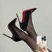  высокий каблук женский пара усталость . трудно elegant po Inte dotu черный ощущение роскоши туфли-лодочки булавка каблук женский вечеринка эмаль обувь 6cm 8cm каблук 10cm