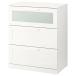 IKEA Ikea грудь ( выдвижной ящик ×3) белый /f Lost стекло 78x 46x95cm m10355415 BRIMNES желтохвост грудь s