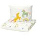 IKEA Ikea .. чехол на футон & подушка покрытие белый многоцветный / Unicorn рисунок одиночный 150x200/50x60cm m40622714 BARNDROM балка n draw m