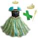 [CREDIBLE] for children Princess dress costume gorgeous 5 point set * green ( Princess dress, ribbon attaching glove, Heart. te