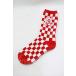 Candy Stripper / ANARCHY BEAR CHECKER SOCKS красный H-25-08-04-059-PU-ZA-KB-ZH