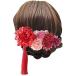 髪飾り 成人式 卒業式 和装 結婚式 袴 プラスチックの花(赤、 C)キャンペーン 着物　振袖　格安レンタル