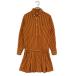  б/у Jack ba колено женский длинный рукав One-piece 2(L) orange × темно-синий полоса кнопка down letter pack почтовый сервис плюс отправка возможно K034154