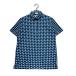  б/у Munsingwear одежда Munsing wear женский рубашка-поло с коротким рукавом L синий серия голубой общий рисунок стрейч кошка pohs отправка возможно K037461