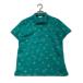  б/у Munsingwear одежда Munsing wear женский рубашка-поло с коротким рукавом L зеленый зеленый . пот скорость . стрейч общий рисунок кошка pohs отправка возможно K037463