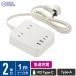  ом электро- машина разветвитель 2 выход 1m PD соответствует 30W USB-A×2 USB-C×2 внезапный скорость зарядка AC1400W L type штекер белый 