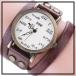 腕時計 レザー レザーベルト 革ベルト アナログ ブラウン 茶色 アンティーク時計 数式腕時計 数式時計 二重巻きベルト 男女兼用