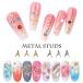 10 штук входит metal детали V знак стрела .. заклепки Gold серебряный Nailparts заклепки ногти сопутствующие товары Star искусство детали декоративный элемент материалы золотой серебряный 