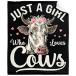 Just A Girl Who Loves Cows Blanket Throw, Daughter's Best Gift, Ultra Soft Lightweight Flannel Fleece Christmas Blanket for Couch Home Bed  ¹͢