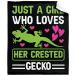 Just A Girl Who Loves Crested Cecko Blanket Throw, Ultra Soft Lightweight Flannel Fleece Microfiber Xmas Animal Lover Gift Blanket for Daug ¹͢