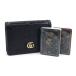  Gucci двойной G двойной карты комплект крокодил карты кейс стол игра лев цветочный принт черный чёрный Gold металлические принадлежности б/у бесплатная доставка 