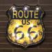 Route66 LEDウォールサイン＜オレンジ＞ ライトアップサイン レトロインテリア ノスタルジックアメリカン ルート66  ア