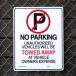 �v���X�`�b�N���b�Z�[�W�T�C���{�[�h �k�T�C�Y NO PARKING TOWED AWAY �i���ԋ֎~ �jCA-L01 �p�[�L���O�T