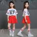  ребенок Cheer девушка костюм танцевальный костюм 2 позиций комплект Kids Cheer девушка костюм Cheer zonchi- девочка Cheer Dance форма hip-hop Dance одежда костюмированная игра Koshien 