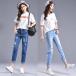  Denim брюки повреждение джинсы конический Denim широкий брюки джинсы повреждение маленький pra большой размер 9 минут длина весна лето бесплатная доставка 