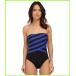 DKNY&nbsp;Iconic&nbsp;Stripe&nbsp;Layered&nbsp;Bandeau&nbsp;Maillot&nbsp;w/&nbsp;Removable&nbsp;Soft&nbsp;Cups&nbsp;�f�B�[�P�[�G�k���C&nbsp;One&nbsp;Piece&nbsp;Swimsuits&nbsp;WOMEN&nbsp;���f�B�[�X&nbsp;Electric