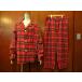  Vintage 70's*Diplomat tartan проверка фланель пижама выставить красный Size L*201020f3-m-pjm мужской фланель рубашка б/у одежда 