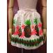  Vintage 70's* pineapple print cotton apron *201202s1-apr 1970s retro cooking floral print 