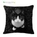  pillowcase cat .. bee crack black bchi black white stylish lovely cat pattern animal animal miscellaneous goods animal interior pretty cat white black 45cm