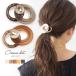 【全品送料無料⇒8月25日23：59迄】ポニーフック  ヘアカフス  ヘアゴム  大人っぽい  リング  丸  サークル  ループ  ウッド  木