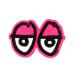 KROOKED STICKERkru Kid стикер EYES DIECUT MEDIUM PINK скейтборд скейтборд 