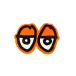 KROOKED STICKERkru Kid стикер EYES DIECUT SMALL ORANGE скейтборд скейтборд 