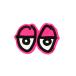 KROOKED STICKERkru Kid стикер EYES DIECUT SMALL PINK скейтборд скейтборд 