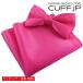  hot розовый одноцветный бабочка галстук &amp; pocket square комплект 