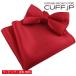  красный одноцветный бабочка галстук &amp; pocket square комплект 