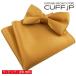  Gold одноцветный бабочка галстук &amp; pocket square комплект 