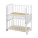  детская кроватка сделано в Японии высокий compact bed two открытый Mini bed белый место хранения полки есть с роликами бук материал 