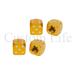 CL2931 Ｂ級品 アルミ製 汎用 エアバルブキャップ【4個セット】1辺12mm 金 ゴールド サイコロ ダイス ホイール ドレスアップ バイク 車等 メール便