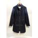  fee . mountain )HERNO hell no herringbone pattern silk . Zip up coat navy long coat Rider's coat 