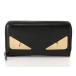 FENDI Fendi bagz I Monstar раунд застежка-молния длинный кошелек чёрная кожа 2141300344857[436]