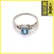 JEWELRY non бренд ювелирные изделия кольцо PT900 голубой топаз бриллиант 0.03CT вес примерно 2.6g 2121000017794
