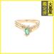 JEWELRY ювелирные изделия кольцо K18 желтое золото изумруд 0.19ct бриллиант 0.06ct примерно 2.9g 11 номер 