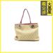 GUCCI Gucci GG большая сумка бежевый /f.- автомобиль розовый парусина / кожа 120837