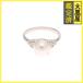 JEWELRY ювелирные изделия кольцо PT900 платина жемчуг 8.1mm #15 жемчуг / бриллиант 0.11 4.7g 2120500261812