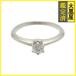 TIFFANY&CO Tiffany санки tia кольцо Tiffany настройка PT950 платина 10 номер бриллиант D0.20ct 3.4g