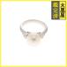 JEWELRY ювелирные изделия кольцо PT900 платина #7 жемчуг / бриллиант 0.16 примерно 5.5g 433