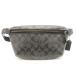 COACH Coach signature сумка-пояс серый / черный PVC/ кожа сумка-пояс парусина серый / черный мужской [ б/у ]431