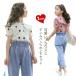 выставить девочка рубашка Denim брюки Kids длинные брюки верх и низ в комплекте длинный длина брюки 2 позиций комплект джинсы ... точка полька-дот лето короткий рукав ...