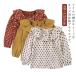  рубашка блуза длинный рукав la Full color тянуть over детский Kids tops Wind запонки точка рисунок полька-дот узор простой одноцветный одиночный цвет solid kala