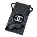 [ прекрасный товар ] Chanel маска для глаз мешочек сумка путешествие комплект шелк 100% черный белый путешествие редкость подарок [ б/у ] 6283724mm-Y